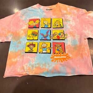 Nickelodeon Tie-Dye Cartoon Tee - Pink and Blue